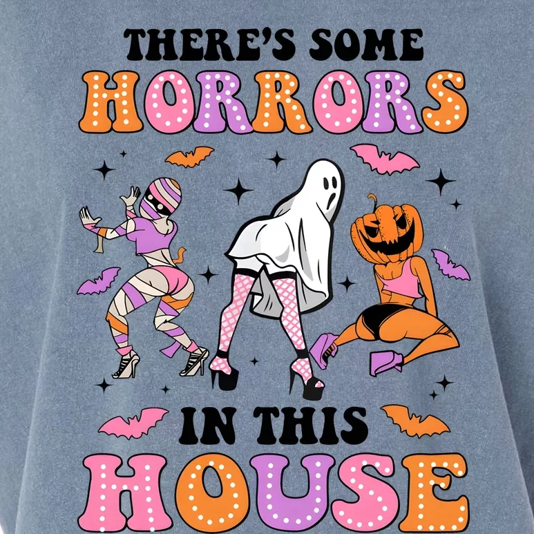 ThereS Some Horrors In This House Retro Halloween Garment-Dyed Women's Muscle Tee