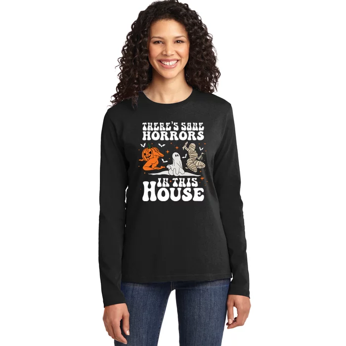 Theres Some Horrors In This House Halloween Ladies Long Sleeve Shirt