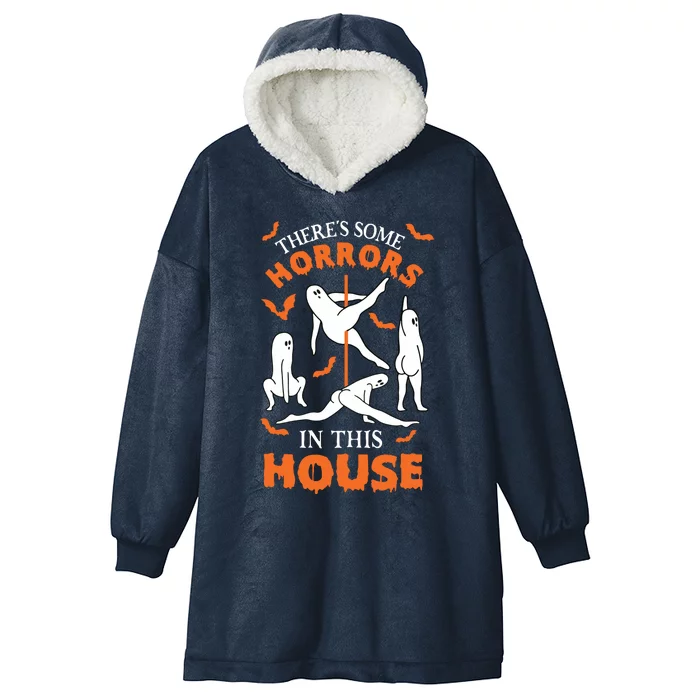 Theres Some Horrors In This House Spooky Ghost Halloween Hooded Wearable Blanket