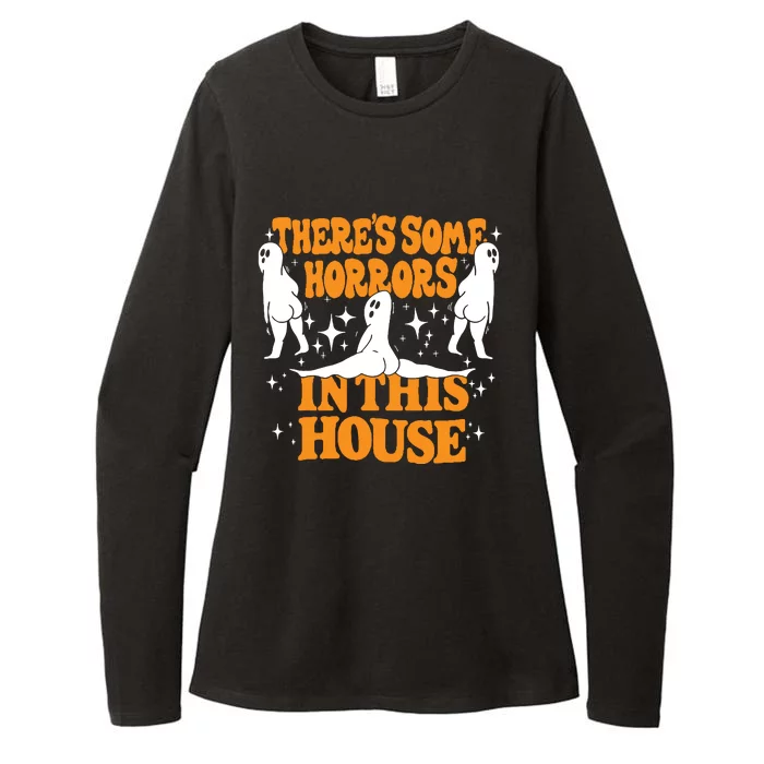 Theres Some Horrors In This House Spooky Season Halloween Womens CVC Long Sleeve Shirt