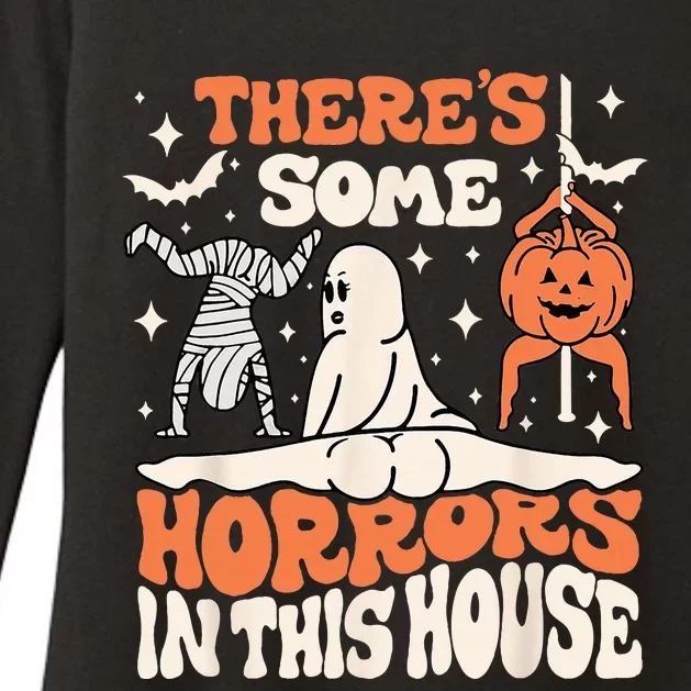 Theres Some Horrors In This House Ghost Pumpkin Halloween Womens CVC Long Sleeve Shirt