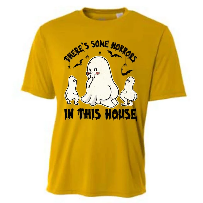 Theres Some Horrors In This House Funny Ghost House Gift Cooling Performance Crew T-Shirt