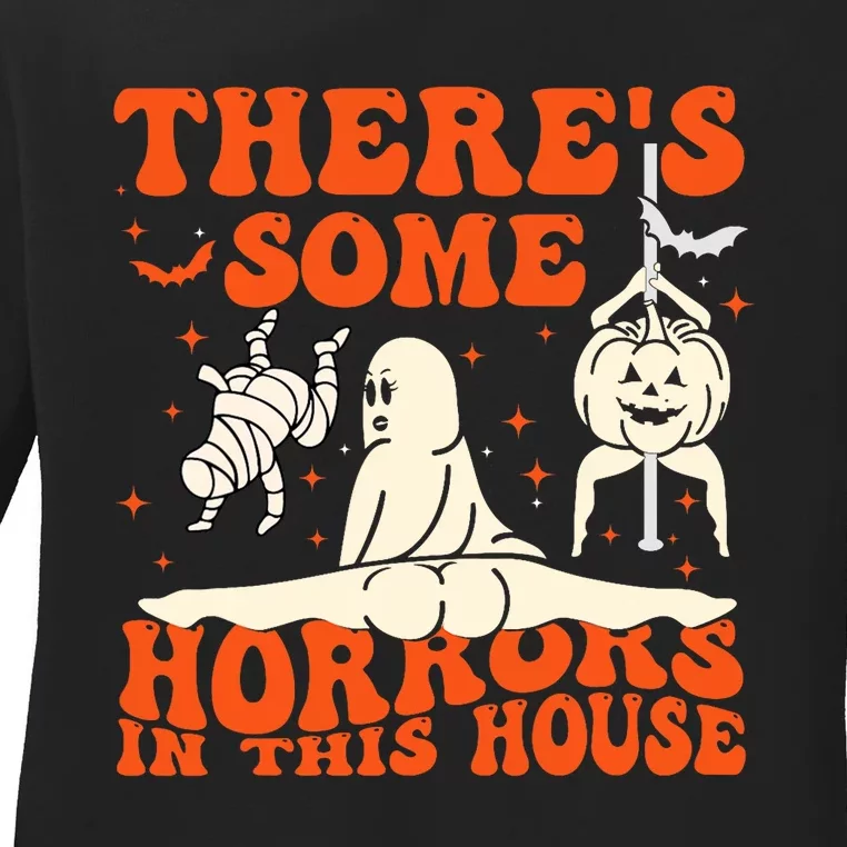 ThereS Some Horrors In This House Halloween Ladies Long Sleeve Shirt