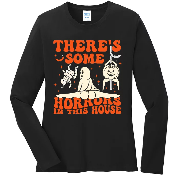 ThereS Some Horrors In This House Halloween Ladies Long Sleeve Shirt