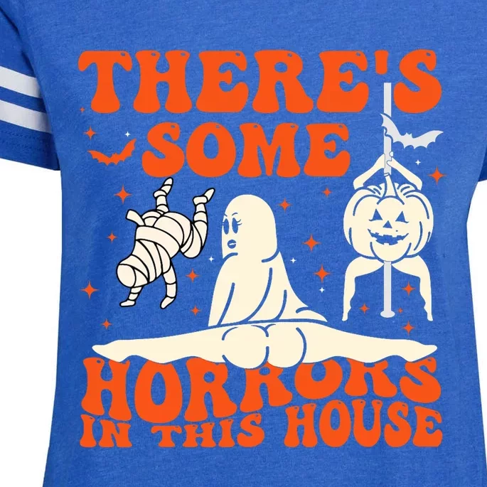 ThereS Some Horrors In This House Halloween Enza Ladies Jersey Football T-Shirt