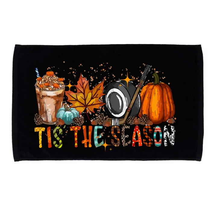 Tis Season Hockey Latte Leaves Hello Pumpkin Halloween Gift Microfiber Hand Towel