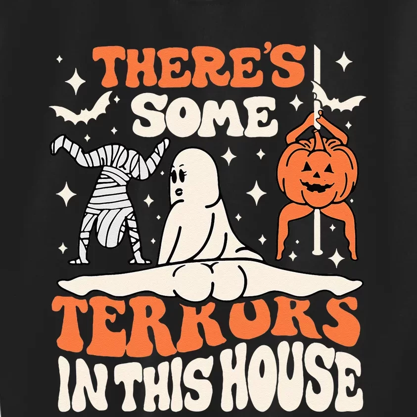 Theres Some Horrors In This House Ghost Pumpkin Halloween Kids Sweatshirt