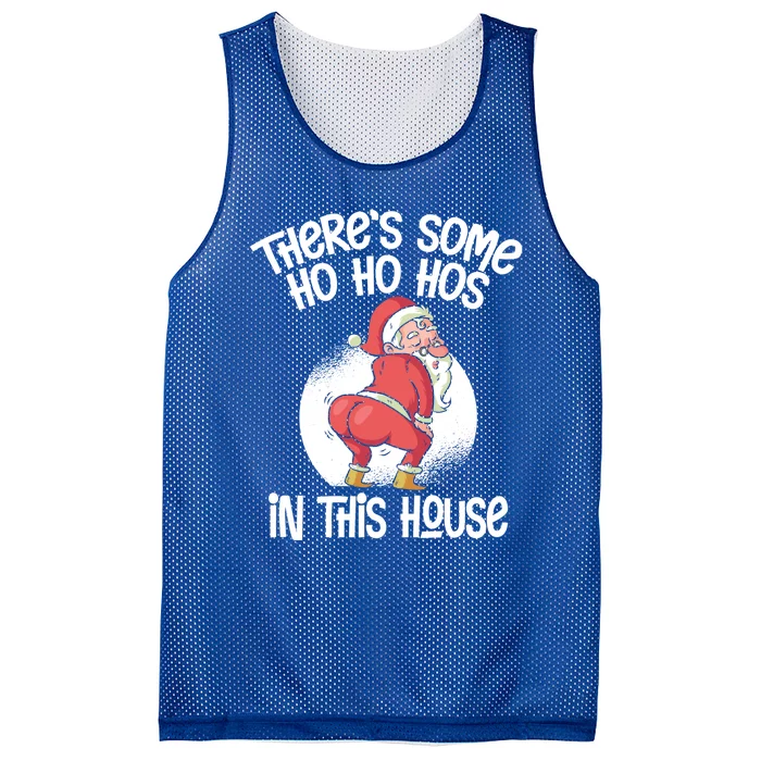 Theres Some Ho Ho Hos In This House Twerking Santa Claus Mesh Reversible Basketball Jersey Tank