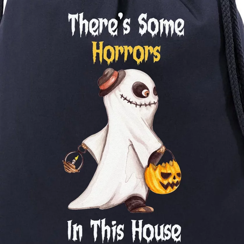 Theres Some Horrors In This House Funny Halloween Drawstring Bag