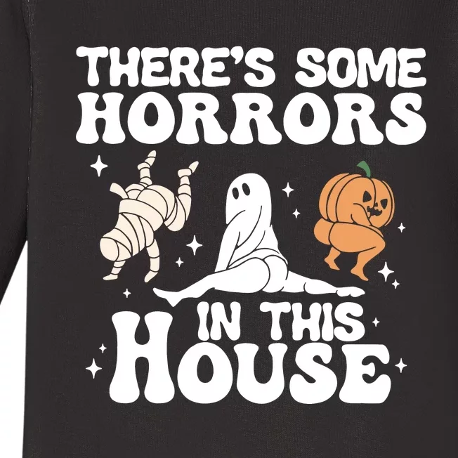 There’s Some Horrors In This House Funny Halloween Baby Long Sleeve Bodysuit