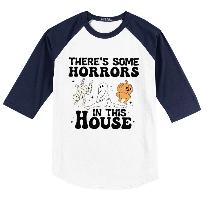 Theres Some Horrors In This House Funny Baseball Sleeve Shirt