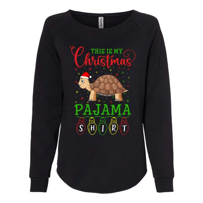 Turtle Santa Hat Xmas Light This Is My Christmas Pajama Meaningful Gift Womens California Wash Sweatshirt