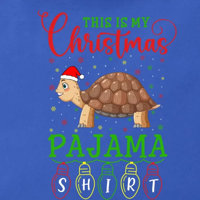 Turtle Santa Hat Xmas Light This Is My Christmas Pajama Meaningful Gift Zip Tote Bag