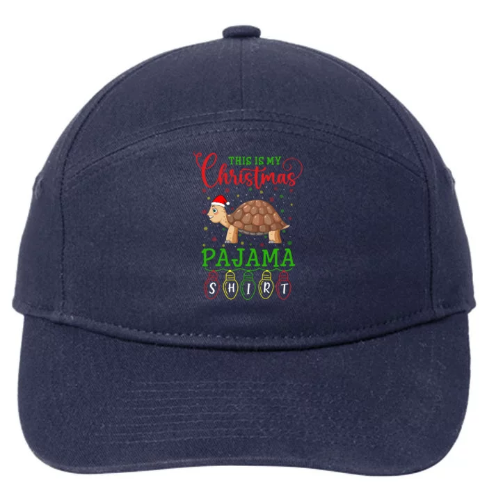 Turtle Santa Hat Xmas Light This Is My Christmas Pajama Meaningful Gift 7-Panel Snapback Hat