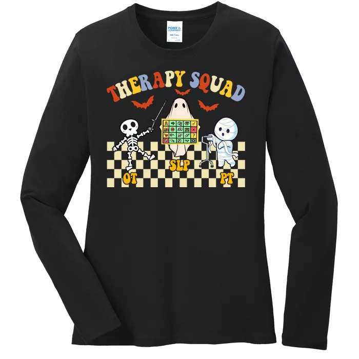 Therapy Squad Halloween Slp Ot Pt Team Ladies Long Sleeve Shirt