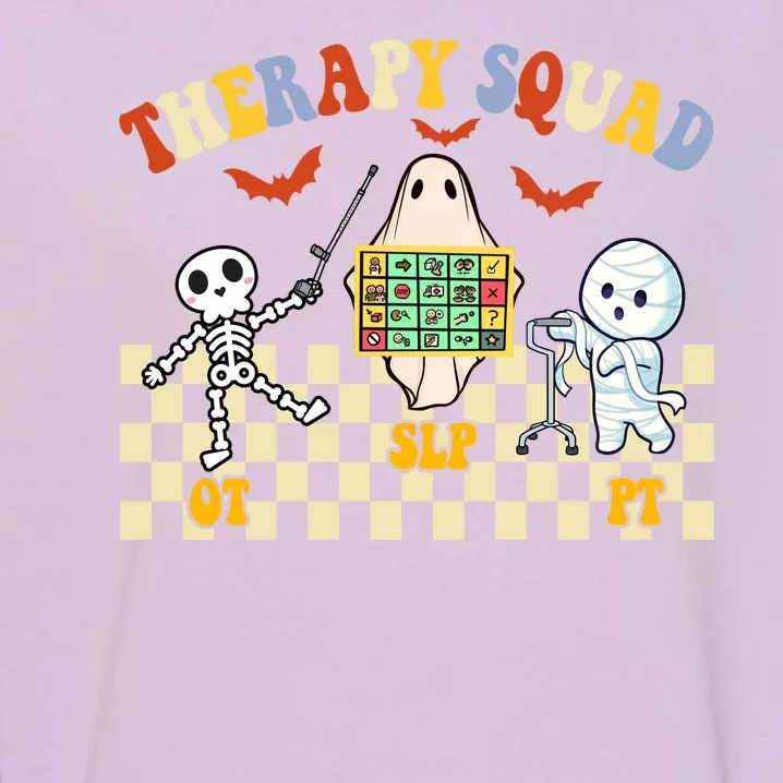 Therapy Squad Halloween Slp Ot Pt Team Garment-Dyed Sweatshirt