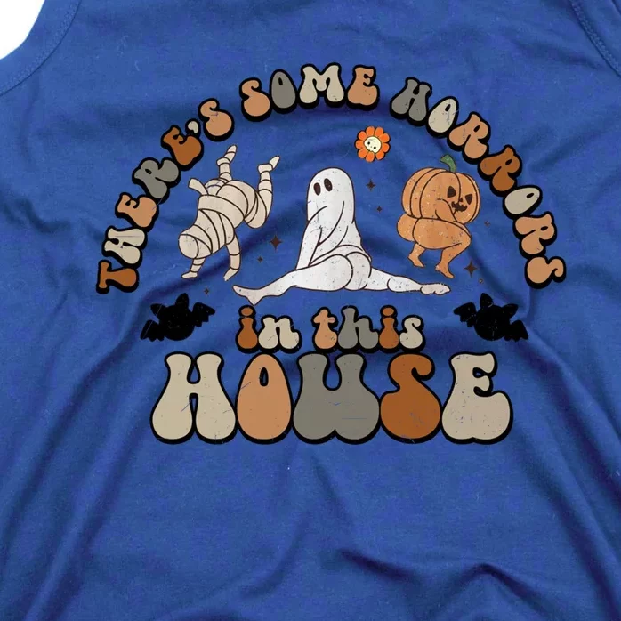 Theres Some Horrors In This House Halloween Retro House Gift Tank Top