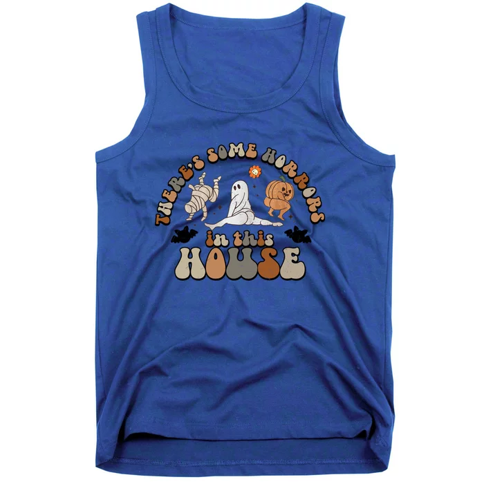 Theres Some Horrors In This House Halloween Retro House Gift Tank Top