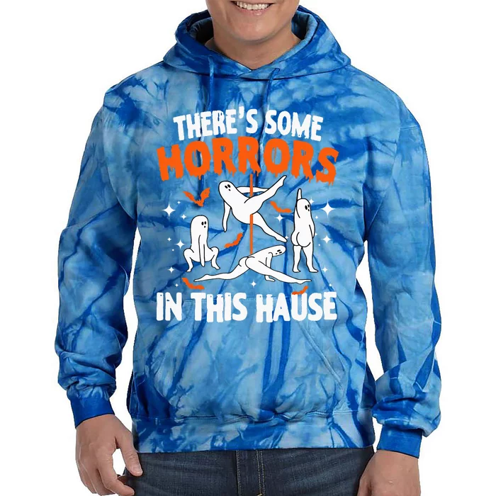 Theres Some Horrors In This House Ghost Pumpkin Halloween Tie Dye Hoodie