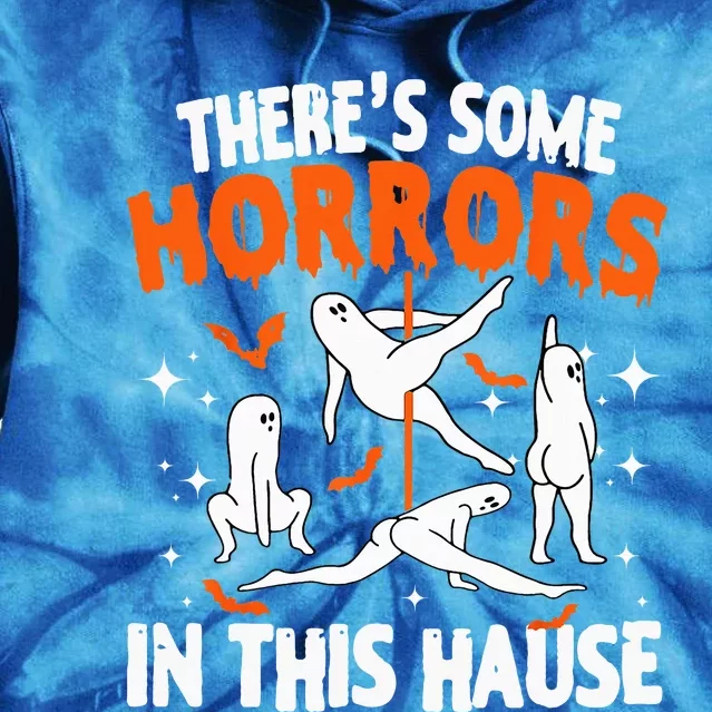 Theres Some Horrors In This House Ghost Pumpkin Halloween Tie Dye Hoodie