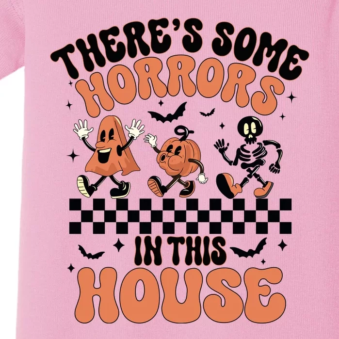 Theres Some Horrors In This House Ghost Pumpkin Halloween Baby Bodysuit