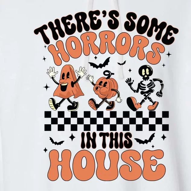 Theres Some Horrors In This House Ghost Pumpkin Halloween Garment-Dyed Fleece Hoodie