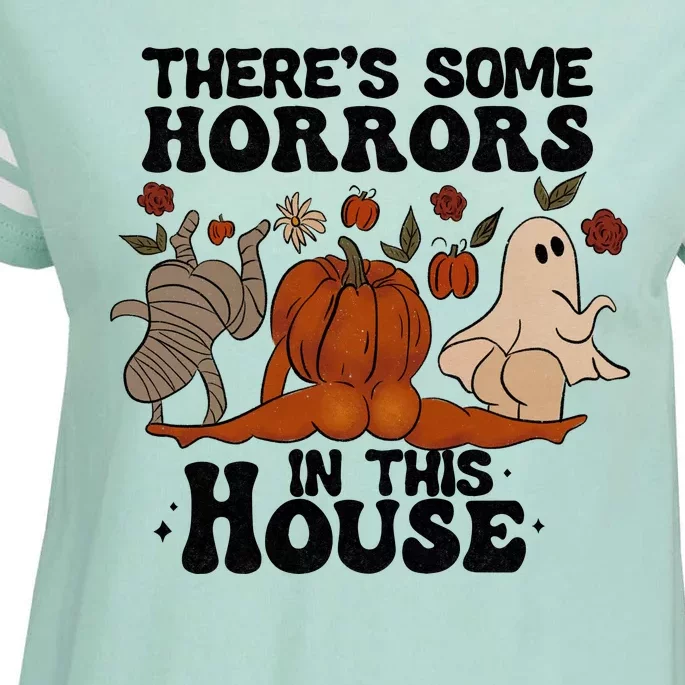 Theres Some Horrors In This House Funny Halloween Twerk Enza Ladies Jersey Football T-Shirt