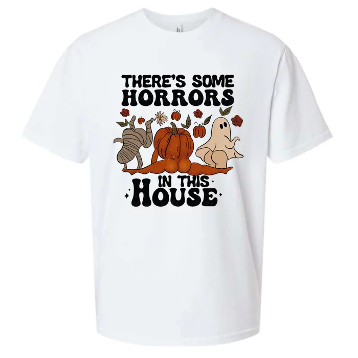 Theres Some Horrors In This House Funny Halloween Twerk Sueded Cloud Jersey T-Shirt