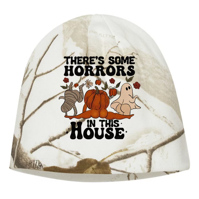 Theres Some Horrors In This House Funny Halloween Twerk Kati - Camo Knit Beanie