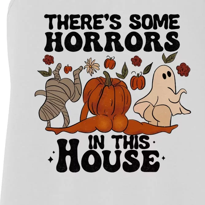 Theres Some Horrors In This House Funny Halloween Twerk Women's Racerback Tank