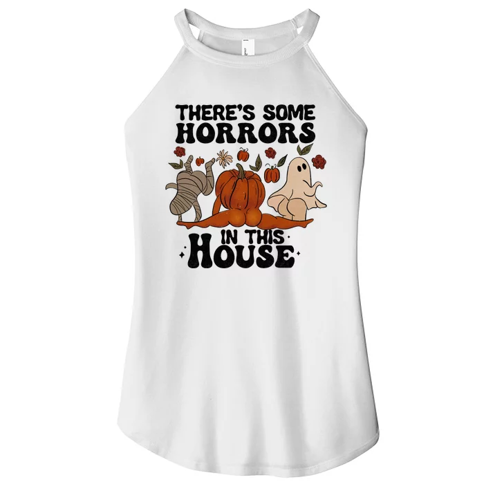 Theres Some Horrors In This House Funny Halloween Twerk Women’s Perfect Tri Rocker Tank