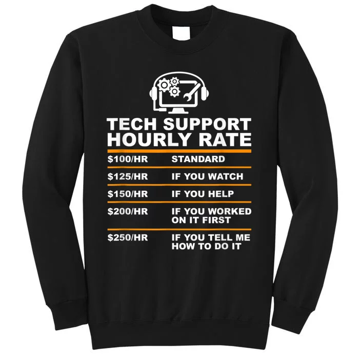 Tech Support Hourly Rate Tech Computer Geek Gifts Sweatshirt