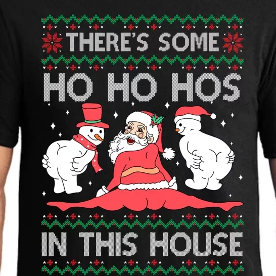 ThereS Some Ho Ho Hos In This House Ugly Christmas Sweater Gift Pajama Set