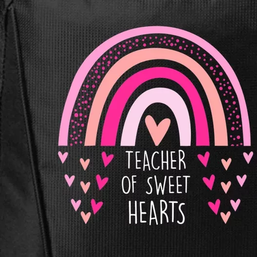 Teacher Sweet Hearts Rainbow PreK Teacher Valentines Day City Backpack