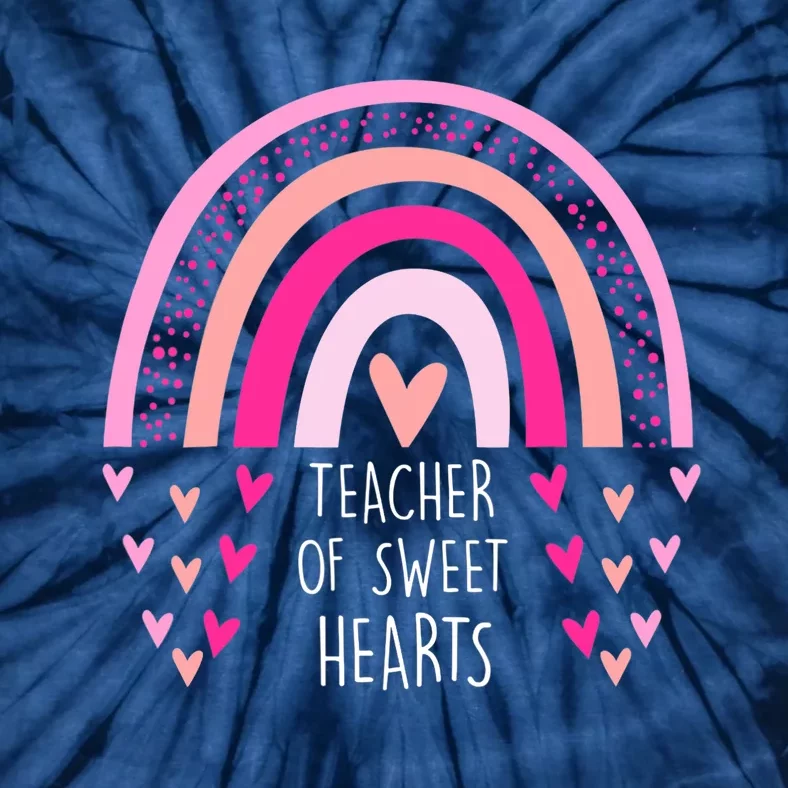 Teacher Sweet Hearts Rainbow PreK Teacher Valentines Day Tie-Dye T-Shirt