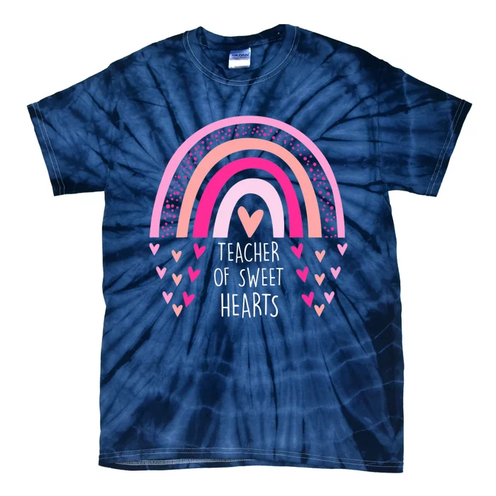 Teacher Sweet Hearts Rainbow PreK Teacher Valentines Day Tie-Dye T-Shirt