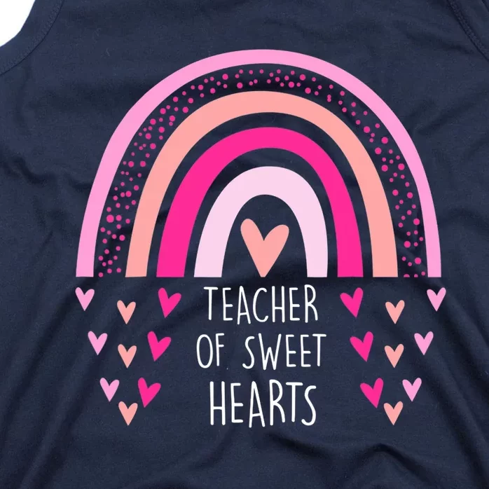 Teacher Sweet Hearts Rainbow PreK Teacher Valentines Day Tank Top