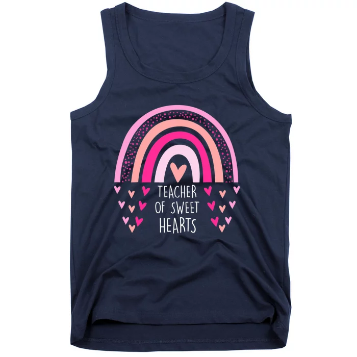 Teacher Sweet Hearts Rainbow PreK Teacher Valentines Day Tank Top