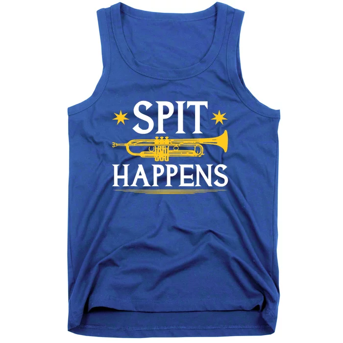 Trumpet Spit Happens Marching Band Jazz Music Tank Top