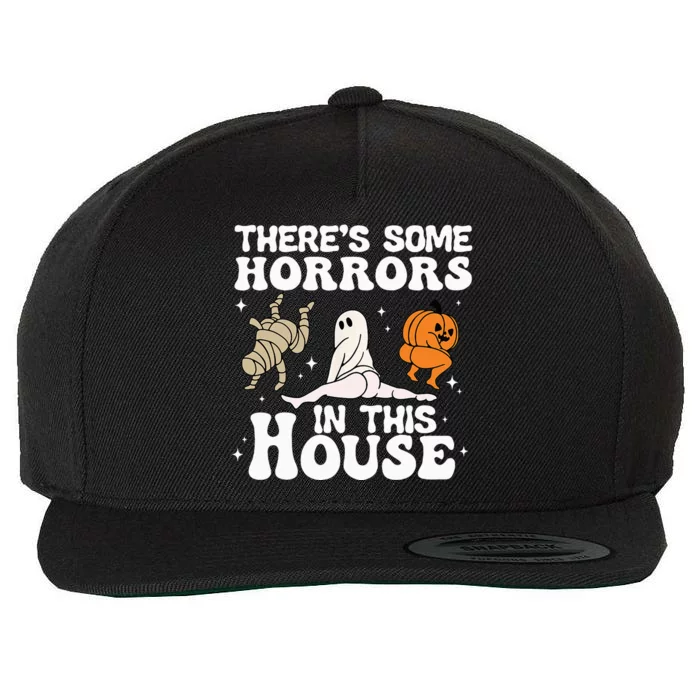 There's Some Horrors In This House Ghost Pumpkin Halloween Wool Snapback Cap