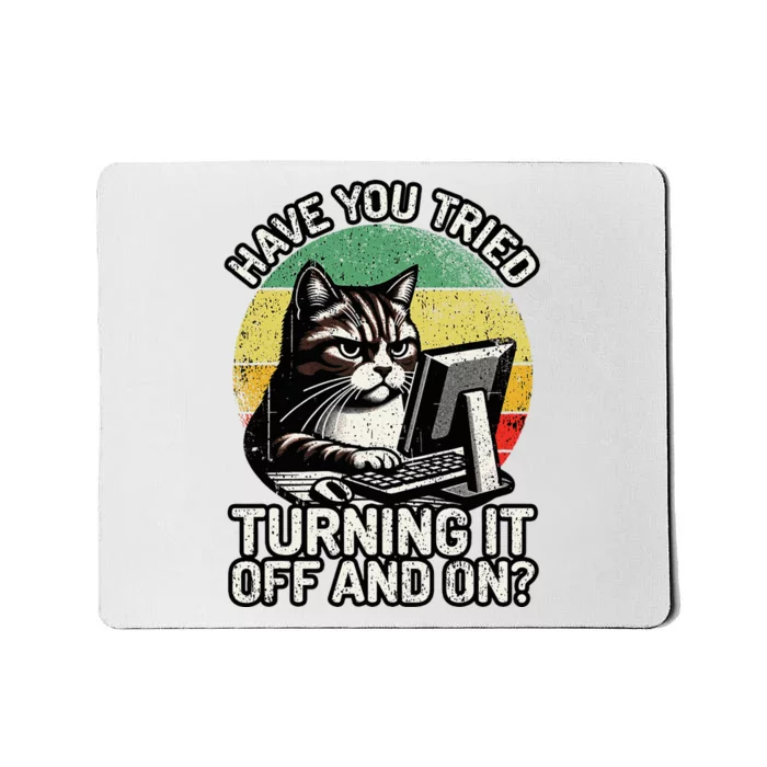 Tech Support Humor I Cat Tech Engineer I Computer It Guy Mousepad