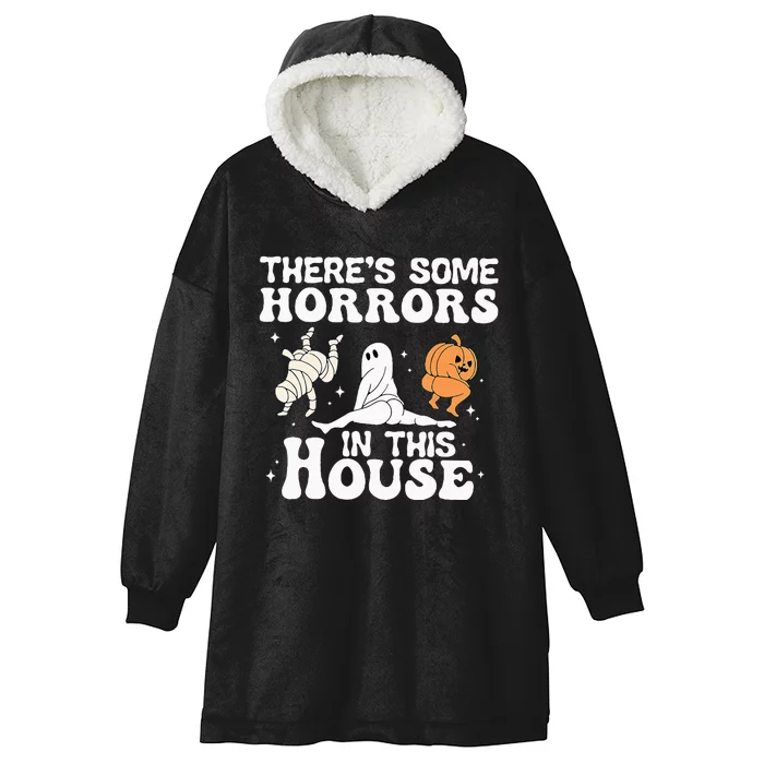 Theres Some Horrors In This House Halloween Pumpkin Ghost Hooded Wearable Blanket