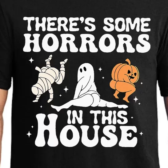 Theres Some Horrors In This House Halloween Pumpkin Ghost Pajama Set