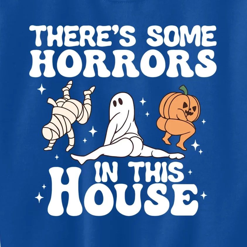 There’S Some Horrors In This House Funny Halloween Pumpkin Cute Gift Kids Sweatshirt