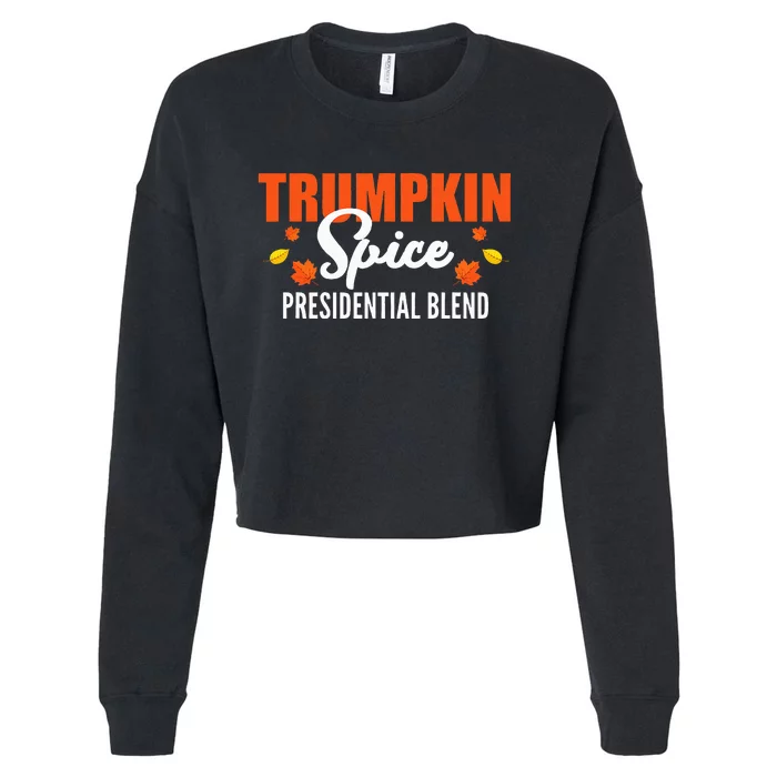 Trumpkin Spice Hilarious Halloween & Thanksgiving Twist Cropped Pullover Crew