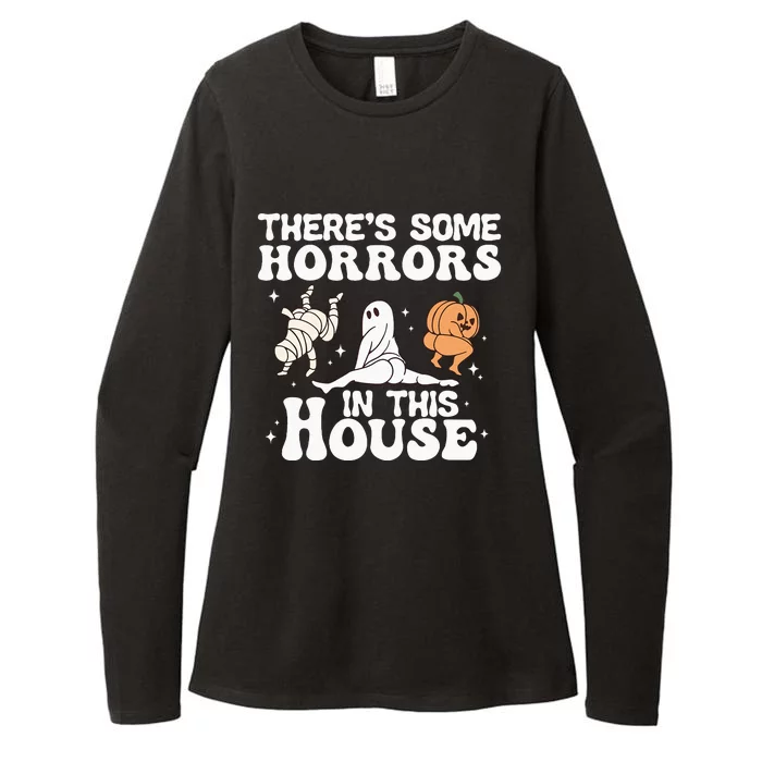 There’s Some Horrors In This House Funny Halloween Pumpkin Womens CVC Long Sleeve Shirt