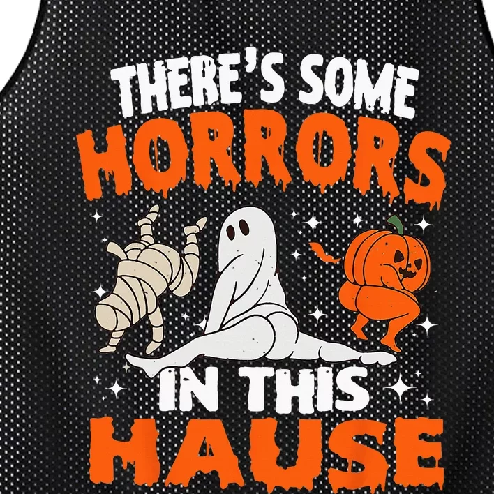 Theres Some Horrors In This House Ghost Pumpkin Halloween Mesh Reversible Basketball Jersey Tank