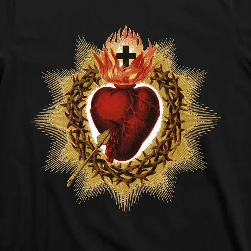 The Sacred Heart Of Jesus Catholic Icon T-Shirt