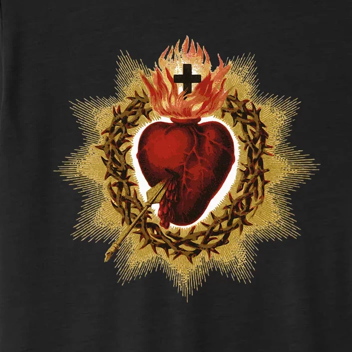 The Sacred Heart Of Jesus Catholic Icon ChromaSoft Performance T-Shirt