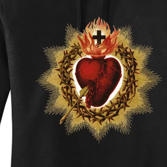 The Sacred Heart Of Jesus Catholic Icon Women's Pullover Hoodie